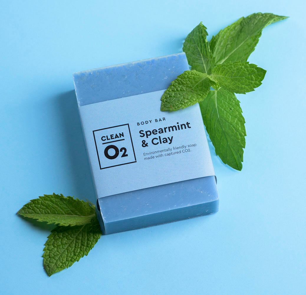CleanO2 Spearmint and Clay Body Bar